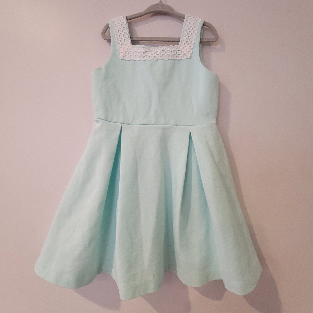 Janie and Jack Lace & Bow detail Mint Color Dress Size 6